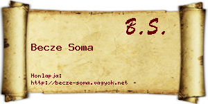 Becze Soma névjegykártya